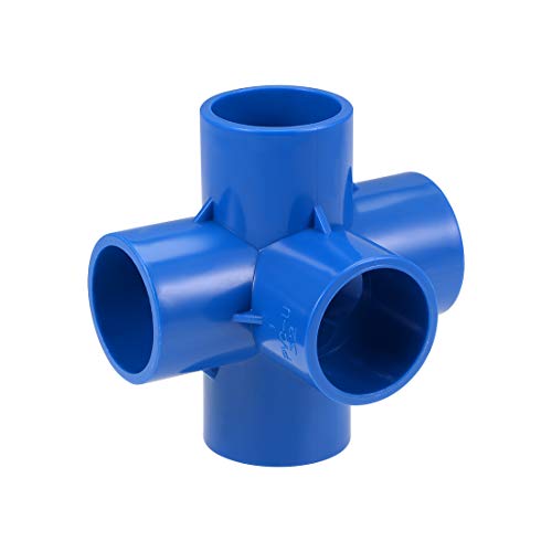 sourcing map 10Stk 5-Weg 32mm Tee PVC Passender Ellbogen PVC Möbel Ellbogen Beschläge Blau von sourcing map