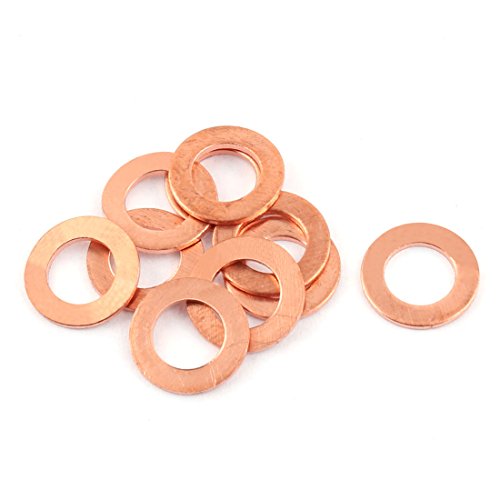 sourcing map 10Stk 8mm x 14mm x 1mm Flach Ring Kupfer Zerquetschen Scheibe Dichtung Befestigung de von uxcell