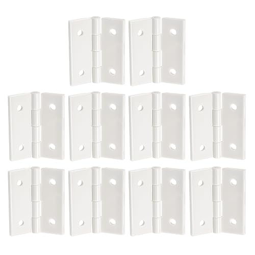 sourcing map 10Stk Acryl Scharniere 1.8 x 1.5" Mini Hardware Folding Scharniere Thicken Piano Scharniere mit Montage Loch für Case Box Handicrafts Weiß von sourcing map