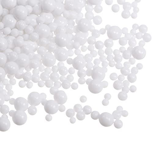 sourcing map 10Stk Harz Blasenperlen 100g 1-3mm Schillernde Glas Kein Loch Winzige Perlen für DIY Silikonform Kunst Füllungen Schmuck Herstellung Weiß von sourcing map