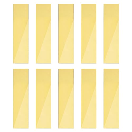 sourcing map 10Stk Streifen Spiegel Wandaufkleber 2" x 7.9" Selbstklebend Acryl Spiegel Streifen Abziehbild Dekoration Abnehmbare für Zuhause Hintergrund Basteln Dekor Gold von sourcing map