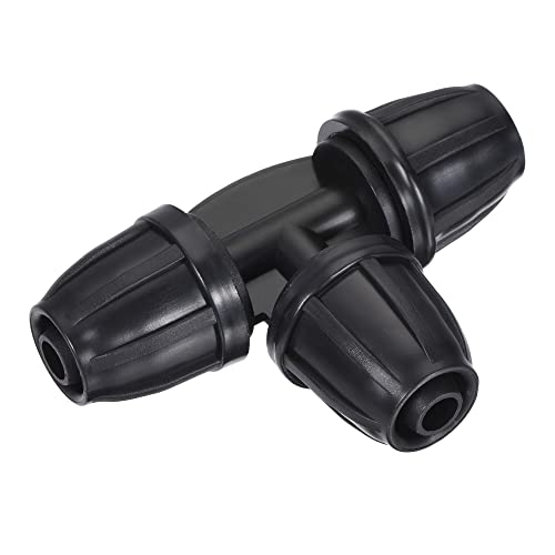 sourcing map 10Stk Tropfbewässerung T-Stück 3-Weg Verschraubung 8mm/11mm Schlauch Schwarz für Garten Tropfschlauch Bewässerungssystem von sourcing map