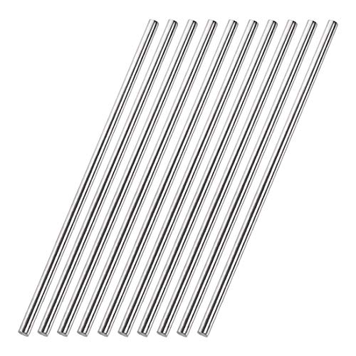 sourcing map 10 Stück 304 Metallstangen Garten, 5mm x 250mm Metallstäbe für DIY Handwerk, Motorrad, Deko, Garten von sourcing map