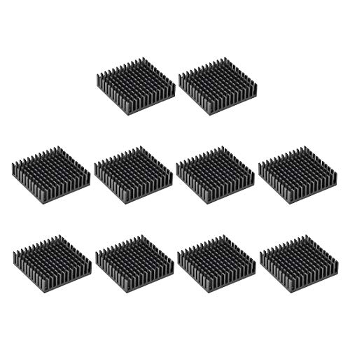 sourcing map 10Stk. Kühlkörper kreuzförmiger Kerbe Schrittmotor 3D-Drucker 40x40x11mm Schwarz von sourcing map
