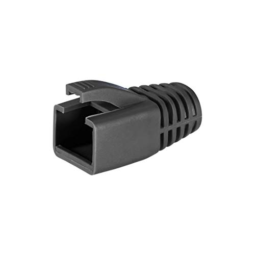 sourcing map 10Stk. RJ45 Booten Deckel Staubschutz für Netzwerkkabel CAT6 CAT7 8,5mm Loch Dmr. Schwarz Plastik von sourcing map