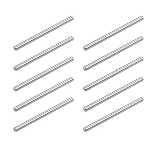 sourcing map 10Stücke 4mm x 60mm Passstift 304 Edelstahl Unterstützung für Heringe Regale Silberton von sourcing map