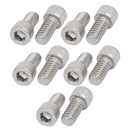 sourcing map 10pcs 1/4"-20 x 1/2" 304 Edelstahl Vollgewinde Innensechskantschrauben DE de von uxcell