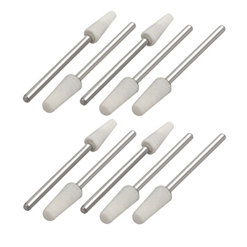 sourcing map 10pcs 2.35mm Schaft 5mm Durchm Weiß Dorn Montiert Konisch Kopf Schleifspitze DE de von uxcell