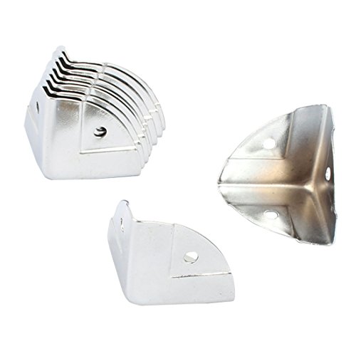 sourcing map 10pcs Box Tisch Kasten Metall Kantenschutz Winkel Klammern Eckenschutz Metall Silberton 28x28mm de von uxcell