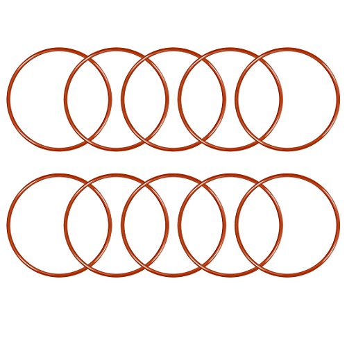 sourcing map 10pcs Silikon O-Ring 52mmx48mmx2mm VMQ Dichtring Dichtungsring Dichtung rot DE de von sourcing map