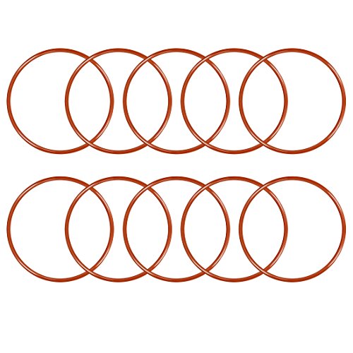 sourcing map 10pcs Silikon O-Ring 52mmx48mmx2mm VMQ Dichtring Dichtungsring Dichtung rot DE de von sourcing map