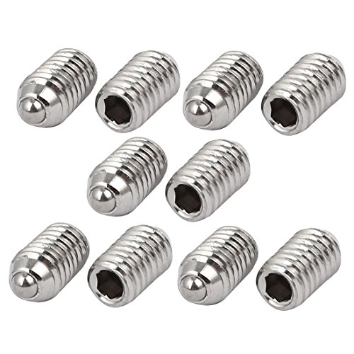 sourcing map 10stk M6x10mm 304Edelstahl Sechskant Madenschraube Set Schraube Feder Kugel de sourcing map 10stk M6x10mm 304Edelstahl Sechskant Madenschraube Set Schraube Feder Kugel de von uxcell