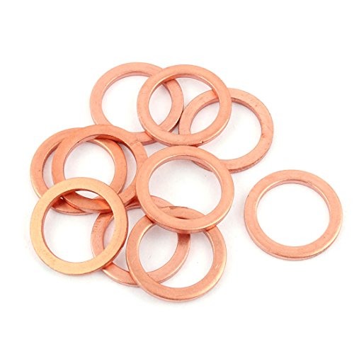 sourcing map 10stk. 22mm x 16mm x 2mm Kupfer Dichtung Packung Zerkleinerungsscheibe Flach Ring de von uxcell