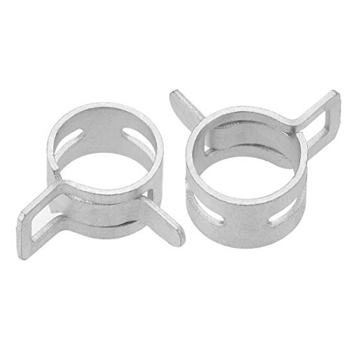 sourcing map 10stk. Stahlbandklemme Schlauchrohr Federklipp Klemme Silber Manganstahl 11mm von sourcing map