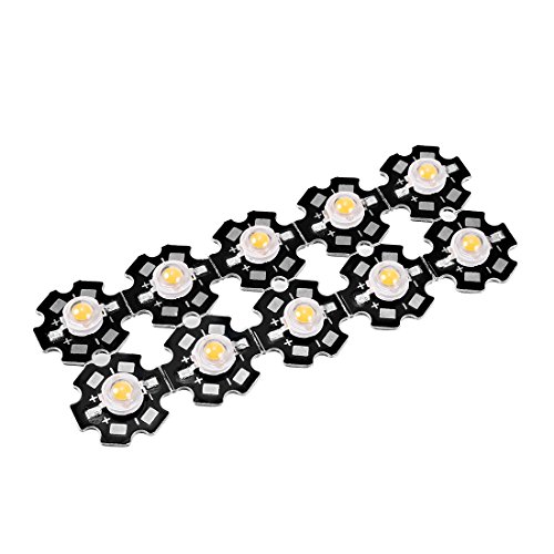 sourcing map 10 Stück LED Chip Birne COB Lichtperlen 280-350mA 1W Warmweiß Super Helle Hohe Energie für Flutlicht sourcing map 10 Stück LED Chip Birne COB Lichtperlen 280-350mA 1W Warmweiß Super Helle Hohe Energie für Flutlicht von sourcing map