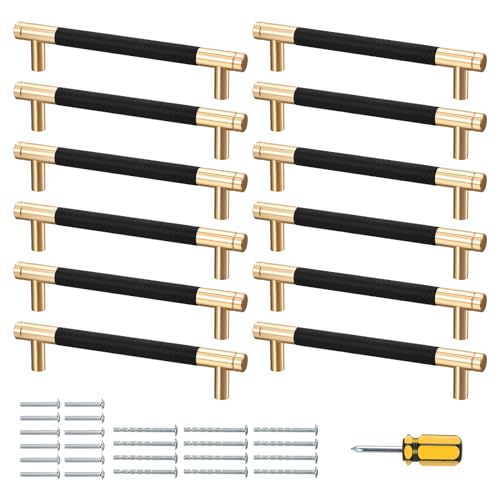 sourcing map 12 Pcs Möbelgriffe Profilgriff Gerändelte Schrankgriffe Aluminium Schubladengriffe Küchengriffe mit Schrauben für Kleiderschrank Tür Schubladen, Gold Schwarz sourcing map 12 Pcs Möbelgriffe Profilgriff Gerändelte Schrankgriffe Aluminium Schubladengriffe Küchengriffe mit Schrauben für Kleiderschrank Tür Schubladen, Gold Schwarz von sourcing map