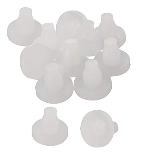 sourcing map 12 Stk.Flach Vorbau Stoßfänger Gleiten Möbel für Glas Tisch Antikollision Eingebettet 7mm Weiß von sourcing map