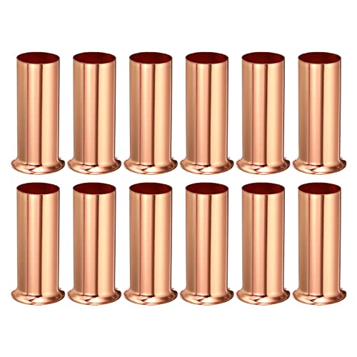 sourcing map 12 Stück Kerzenhülse Lampenfassung Kronleuchter Metall 3,1 Zoll Groß Rosegold von sourcing map