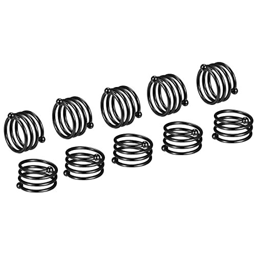 sourcing map 12 Stück Serviettenringe 38mm Innendurchm. Legierung Serviettenschnallen für Tischdekorationen Essen Weihnachtsfeier DIY Schwarz von sourcing map
