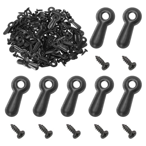 sourcing map 120 Stück Bilderrahmen-Clips, 1,9 cm Fotorahmen, Drehknöpfe, Befestigungselemente, Eck-Clip mit 120 Schrauben zum Aufhängen von Bildern, Basteln, Zeichnungen, Schwarz von sourcing map
