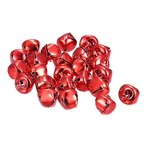 sourcing map 120Stk 1/2"(12mm) Glöckchen Kleine Klingeln für Handwerk DIY Weihnachten Urlaub Dekoration Musikalische Party Haus Festival Hochzeit Rot von sourcing map