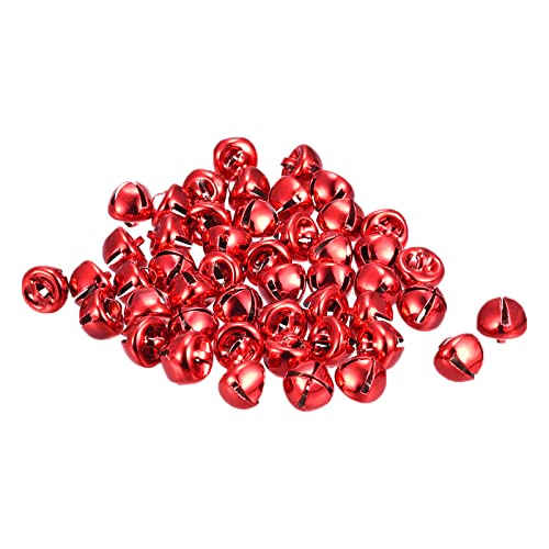 sourcing map 120Stk 3/8"(10mm) Glöckchen Kleine Klingeln für Handwerk DIY Weihnachten Urlaub Dekoration Musikalische Party Haus Festival Hochzeit Rot von sourcing map