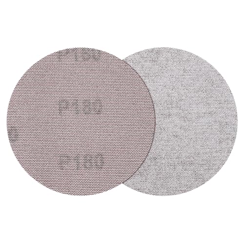 sourcing map 125 mm Netz-Schleifscheibe, 5 Stück, Körnung 180, staubfrei, Trockenbau-Schleifpapier, Klett-Schleifpads für Trockenbau-Kittböden von sourcing map