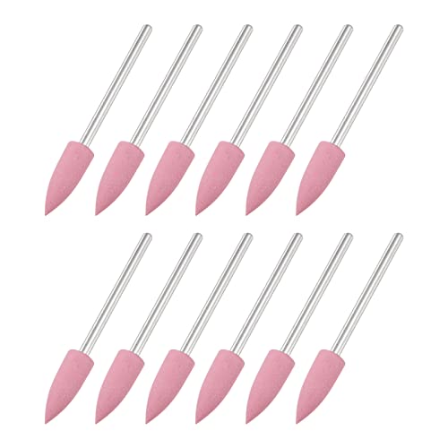 sourcing map 12Stk 180 Korn Schleifstifte Schleifstein 1/4" Schaft 1/9" Durchm Spitzschleif Schleifen und Polierköpfe für Entgraten Schwabbeln von sourcing map