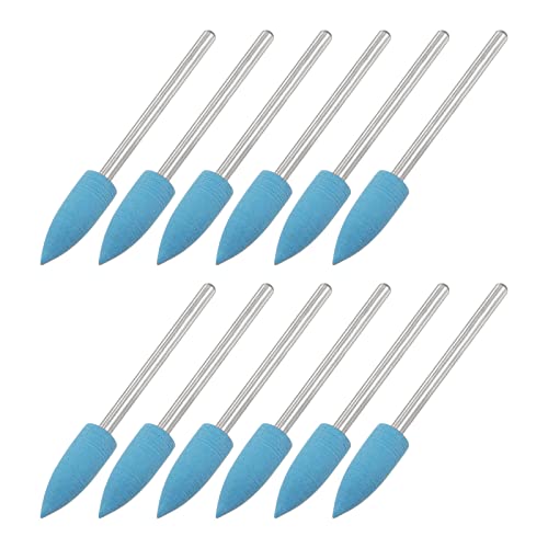 sourcing map 12Stk 2000 Korn Schleifstifte Schleifstein 1/4" Schaft 1/9" Durchm Spitzschleif Schleifen und Polierköpfe für Entgraten Schwabbeln von sourcing map