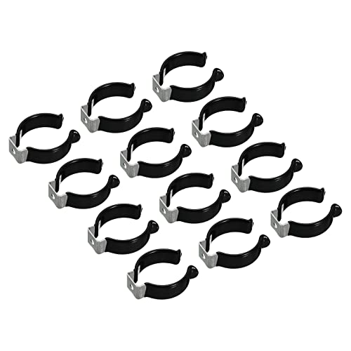 sourcing map 12Stk. T12 U Clips Halter Halterung LED-Lichtstreifenclips Rohrschellen Edelstahl Led Streifen Clips Rohrschellen für Leuchtstoffröhrenhalter schwarz von sourcing map