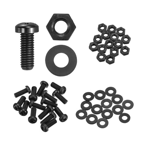 sourcing map 15 Set M6 x 15 mm Nylon PA66 Kunststoff Kreuzrundkopfschrauben Kreuzschlitzschrauben Sechskantmuttern flache Unterlegscheiben Sortiment Kit, metrische Vollgewinde-Bolzenbefestigungen für sourcing map 15 Set M6 x 15 mm Nylon PA66 Kunststoff Kreuzrundkopfschrauben Kreuzschlitzschrauben Sechskantmuttern flache Unterlegscheiben Sortiment Kit, metrische Vollgewinde-Bolzenbefestigungen für von sourcing map