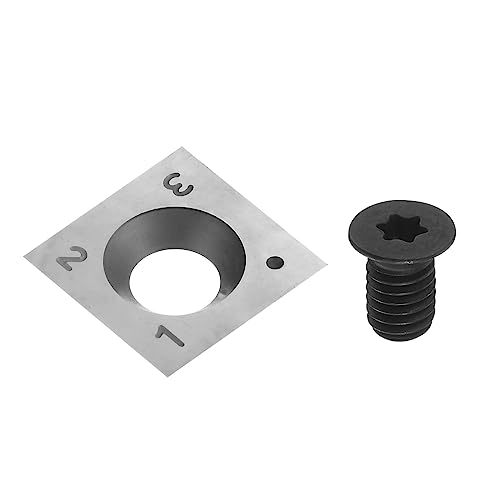 sourcing map 15mm Viereckig Wolfram Gerade Karbid Ersatz Schneidegerät Einsatz 15x15x2mm-30° Schneidegerät Messer mit Schrauben für Holzarbeiten Spiral Hobelkopf und Basteln Holz Drehmeißel von sourcing map