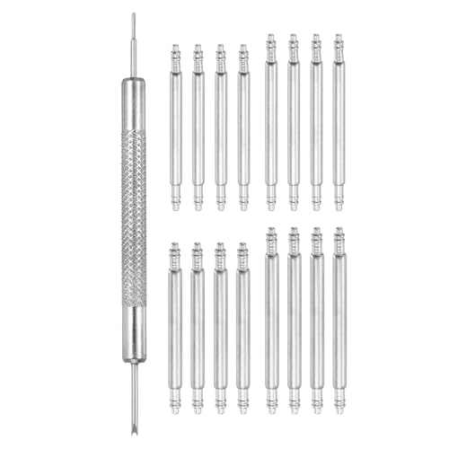 sourcing map 16 Stück 20/20/18/22 mm Uhren-Federstege, 1,5 mm + 1,8 mm Dicke, Bandstifte, Doppelfransen, Edelstahl-Ersatzstift mit Entfernungswerkzeug für Uhrenarmbänder, 16 Stück von sourcing map