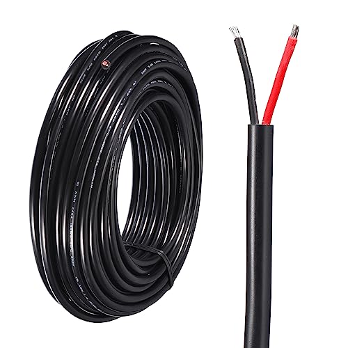 sourcing map 16AWG Elektrischer Draht 2 x 1,31 mm² Strom Kabel 20 Meter Silikon Erdkabel Schlauchleitung Gerätekabel UL2464 2 adrig Kupfer Verlängerungskabel Feuchtraumkabel Lautsprecherkabel von sourcing map