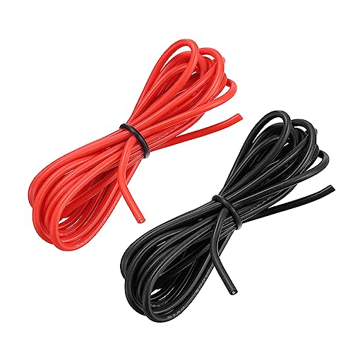 sourcing map 18AWG Elektrischer Draht Kabel 1,5 Meter Litzendraht Silikon Verzinnte Kupferdrahtspule je 0,82 mm² Solid Elektronik Wire für DIY RC-Modell Lampen Haushaltsgeräte, Schwarz,Rot von sourcing map