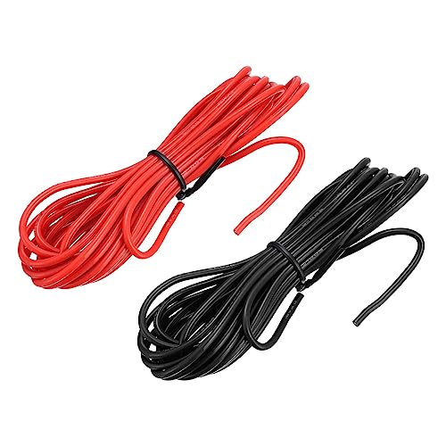 sourcing map 18AWG Elektrischer Draht Kabel 3 Meter Litzendraht Silikon Verzinnte Kupferdrahtspule je 0,82 mm² Solid Elektronik Wire für DIY RC-Modell Lampen Haushaltsgeräte, Schwarz,Rot von sourcing map
