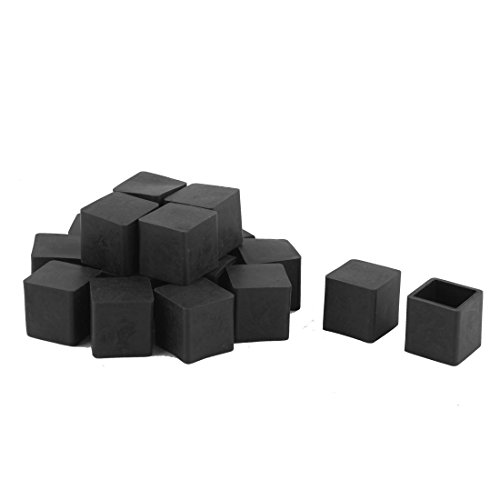 sourcing map 18 STK Stuhlbeinkappen Gummi quadratische Form Möbel Tisch Bein Fuß Abdeckkappe Schwarz 20mm x 20mm de von uxcell