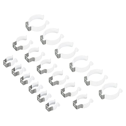 sourcing map 18Stk. T5 T8 T12 U Clips Halter Halterung LED Glühbirne Montagehalterung Edelstahl Led Streifen Clips Rohrschellen für Leuchtstoffröhrenhalter Weiß von sourcing map