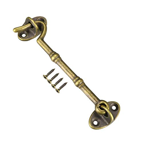 sourcing map 1 Stück 4,1" Kabinenhaken Ösenriegel Türhaken mit Befestigungsschrauben Antik Bronze von sourcing map