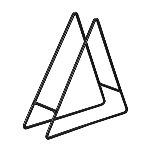 sourcing map 1Stk Untersetzer Halter - Eisen Metall Dreieck Untersetzer Ablage Rack für Beide Runde und Quadrat Halten 4 Untersetzer (Schwarz) von sourcing map