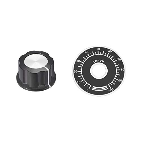 sourcing map 1Stk. Potentiometer Drehknopf 6mm Einsatzwelle mit 40mm 0-100 Wählscheibe von sourcing map