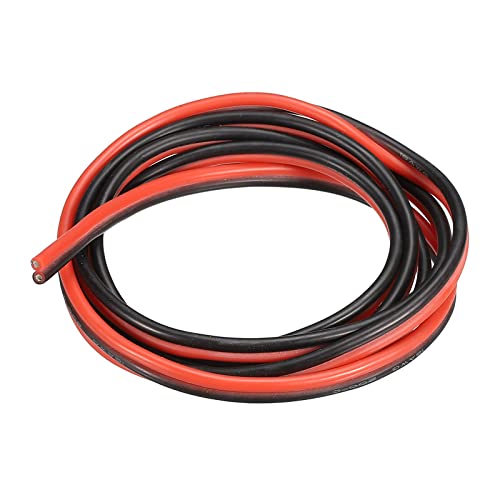 sourcing map 2 Leitung Parallel Silikon Draht 18AWG 18 Messgerät Rot Schwarz Elektrodraht Flexibel Verzinntes Kupfer 1.5m/5ft für LED Verlängerung Kabel Auto Modell Interne Verdrahtung von sourcing map