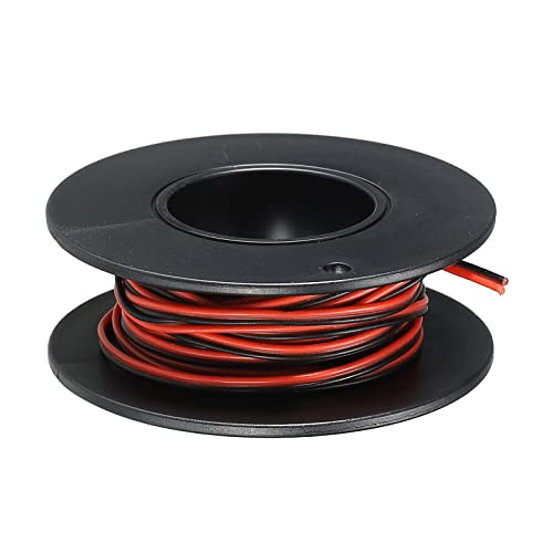 sourcing map 2 Leitung Parallel Silikon Draht 30AWG 30 Messgerät Rot Schwarz Elektrodraht Verzinnte Kupfer Spule 3.0m/10ft für LED Verlängerung Kabel Auto Modell Interne Verdrahtung von sourcing map
