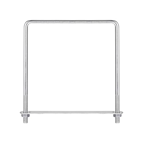 sourcing map 2 Sätze Quadratische U Bolzen 152mm(5.98") Innenbreite 185mm Länge M8 304 Edelstahl U Klemmschraube mit Mutter und Platte für Bootsanhänger von sourcing map