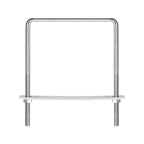 sourcing map 2 Sätze Quadratische U Bolzen 162mm(6.38") Innenbreite 210mm Länge M10 304 Edelstahl U Klemmschraube mit Mutter und Platte für Bootsanhänger von sourcing map