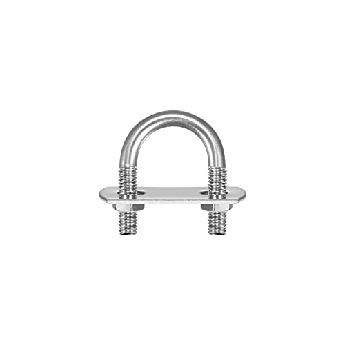sourcing map 2 Stück Runde U Bolzen M6x1.0 Bügelschraube 20mm x 36mm U Schrauben mit Mutter Platte 304 Edelstahl Rundstahlbügel zum Befestigen Kabel Rohre Rundstangen Seile Autoanhänger von sourcing map