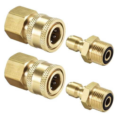 sourcing map 2 Satz Gartenschlauch Schnellverbindung Messing Hochdruckreiniger Adapter Schnelltrenn Kit M18x1,5 Außen & Innengewinde sourcing map 2 Satz Gartenschlauch Schnellverbindung Messing Hochdruckreiniger Adapter Schnelltrenn Kit M18x1,5 Außen & Innengewinde von sourcing map
