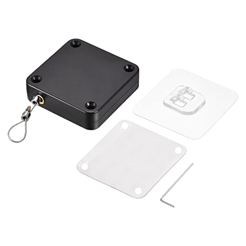 sourcing map 2 Stk Automatischer Sensor Türschließer Lochfreier Selbstschließend mit Stahldraht 1200G Schwarz von sourcing map