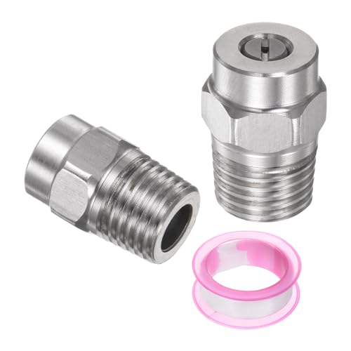 sourcing map 2 Stück 25 Grad Gewinde-Unterlegscheibe Sprühdüse 1/4" männlich NPT Hochdruckreiniger Düse Edelstahl für Wasserbesen und Unterbodenreiniger, Öffnung 1,236 mm sourcing map 2 Stück 25 Grad Gewinde-Unterlegscheibe Sprühdüse 1/4" männlich NPT Hochdruckreiniger Düse Edelstahl für Wasserbesen und Unterbodenreiniger, Öffnung 1,236 mm von sourcing map