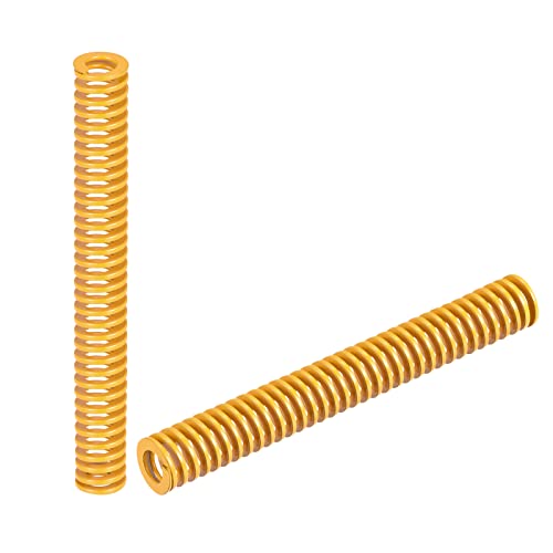 sourcing map 2 Stück 3D-Druckfedern 12mm AD 100mm lang Gelber Druckfeder 3D-Drucker Zubehör Feder Federn Zugfeder Zugfedern Spiralfeder Spiralfedern Lichtlast Kompression Moulde Springs von sourcing map